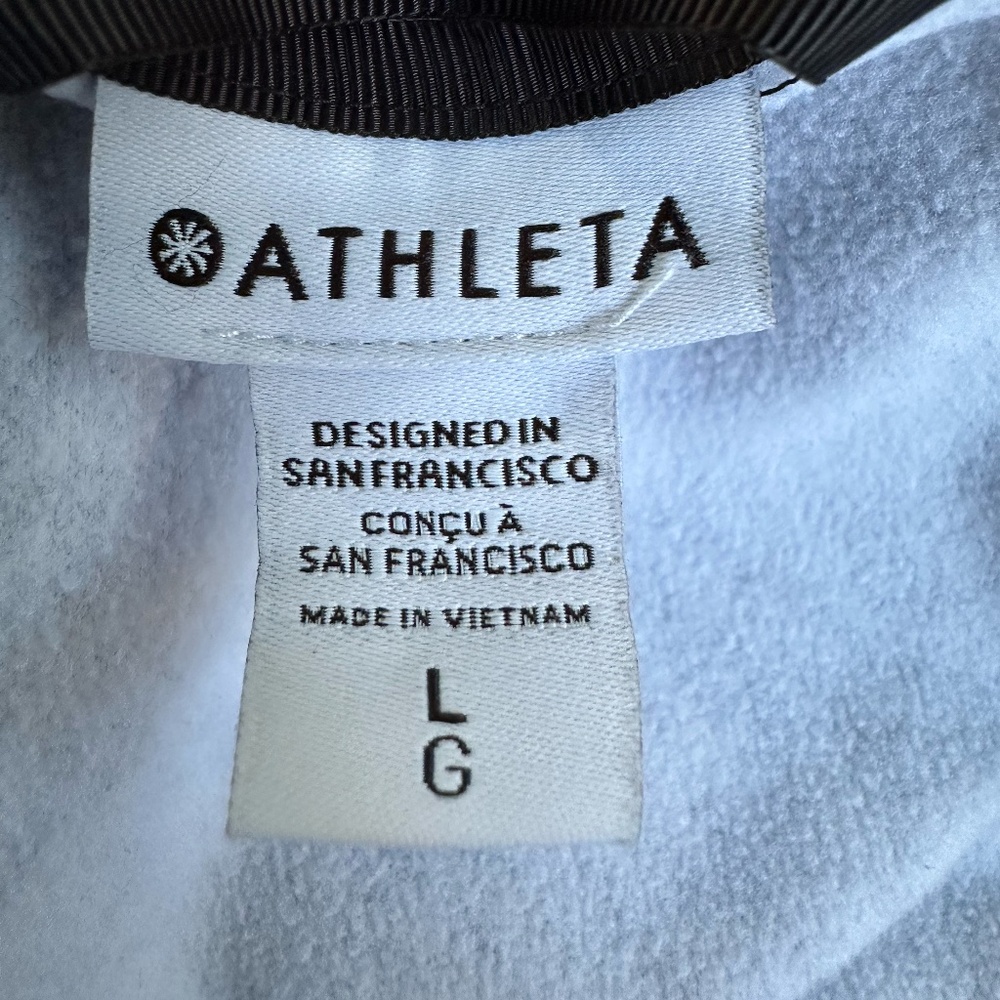 Athleta Triumph Windstorm Black & White Printed Hoodie ~ Large - Picture 3 of 7